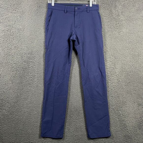 Vineyard Vines Pants Mens 28x32 Blue On The Go Slim Fit Performance Golf Stretch - Picture 1 of 14